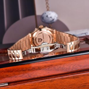 Pagani Design - Reloj automático para hombre 1728 - Esfera poligonal, cristal de zafiro, resistente al agua hasta 100 m, brazalete de acero inoxidable