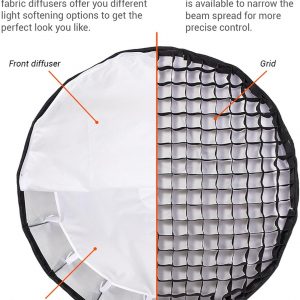 GODOX QR-P70 - Caja de luz parabólica de 27.5 pulgadas / 27.6 in, montaje Bowens, caja de luz parabólica de liberación rápida, con difusor frontal e interior y rejilla SL-60W AD600BM VL150 UL150