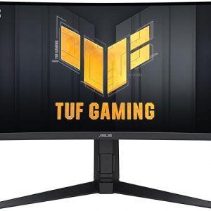 ASUS TUF Gaming VG34VQL1B 34" Monitor curvo HDR, WQHD (3440x1440), 165Hz, 1ms, desenfoque de movimiento extremadamente bajo, FreeSync Premium, cuidado de ojos, DisplayPort HDMI USB, Altura ajustable, DisplayHDR 400, Negro