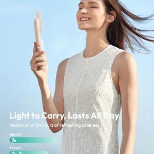 Aecooly Ventilador Portátil Delgado, Ventilador de Mano Delgado, Mini Personal Recargable por USB [Tiempo Máximo de Enfriamiento 24H], Pequeño Plegable de Bolsillo Alimentado por Batería para Viajes