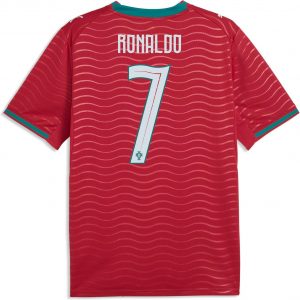 PUMA Mens Portugal 2026 Home Player V-Neck Short Sleeve Replica Jersey Casual - Red