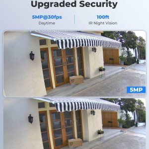 REOLINK 5MP PoE Security Camera, Outdoor Indoor Surveillance for home, Person/Vehicle/Pet Detection, Time-Lapse, 100ft IR Night Vision, Work with Smart Home, support 512GB SD Card, RLC-510A(Pack of 2)
