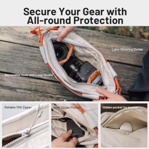 PGYTECH OneGo Rope Strap Camera Bag – Multifunctional Shoulder Bag for Urban Photographers. Compact Camera Bag Compatible with Sony/Canon/Nikon/Mirrorless Cameras, Mist