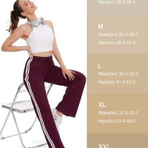 Tapata Women's 28/30/32/34/36 Inseam Track Pants Loose Straight Leg Jogging Sweatpants Warm-Up Sports Athletic Running
