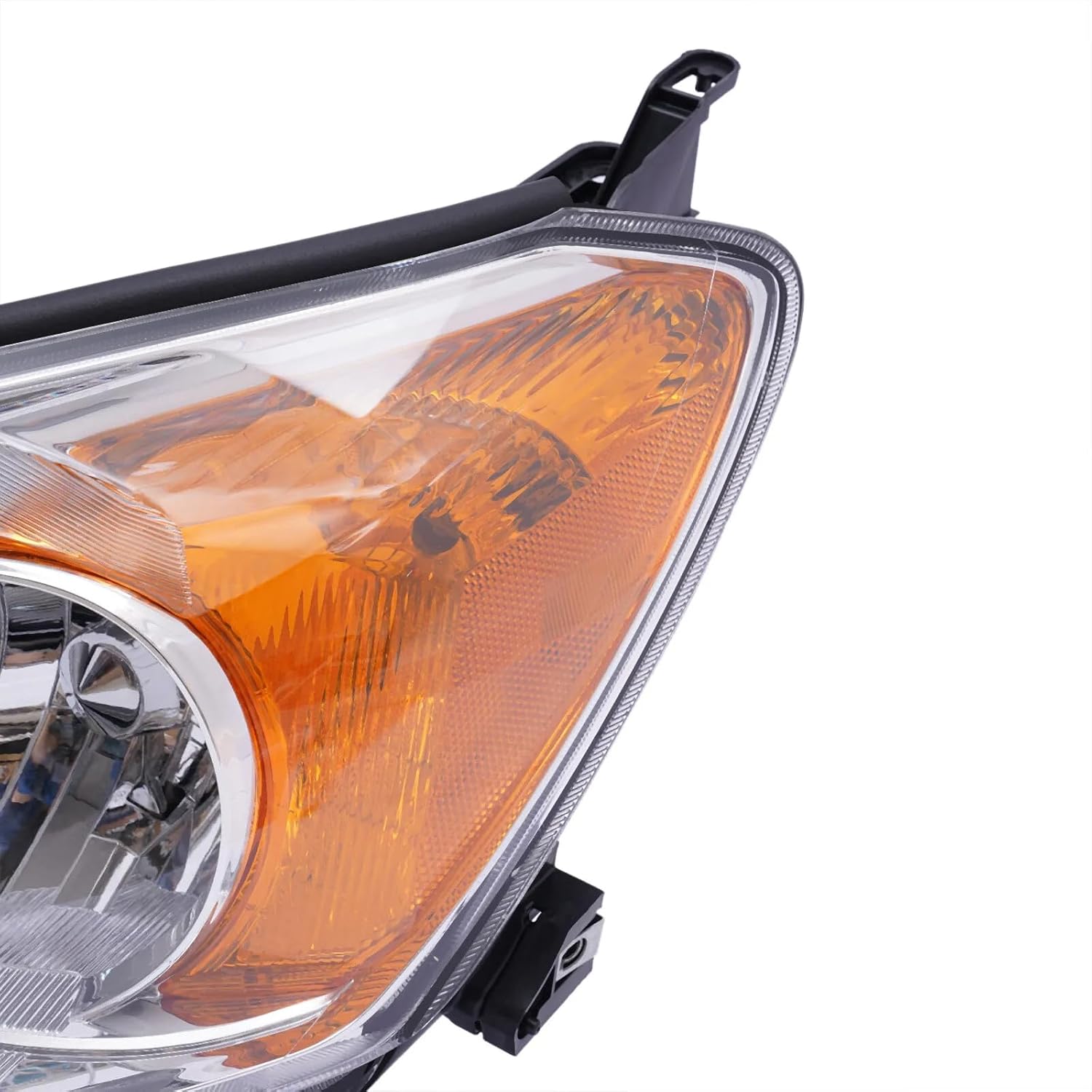 Conjunto de faros delanteros compatible con Toyota RAV4 2009-2012 cromo con ámbar juego de par de faros delanteros de repuesto para lado del conductor y del pasajero