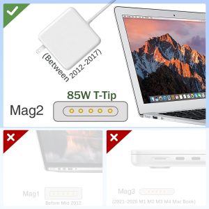 Cargador Mac Book Pro - Adaptador de corriente Mag 2 de 85 W, compatible con Mac Book Pro de 13, 15 y 17 pulgadas (entre 2012 y 2017)