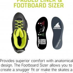 Rollerblade Lightning Men's Urban Inline Skate, Black and Lime