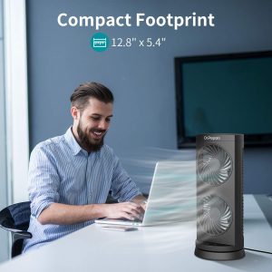 Dr. Prepare Desk Fan Tower Fan Cooling Fan, Portable Oscillating Fan with 3-Speed Options, Dual Air Circulation, 110° Oscillation, 3 Timers, Table Fan for Bedroom Dorm Room Office Desktop, 13 inch