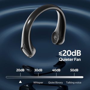 Portable Neck Fan, Hands Free Bladeless, 360° Cooling Personal Fan,Wearable Quiet Fan for Outdoor Indoor, Birthday Gifts for Men Women Mom Dad, 4000mAh Battery USB Rechargeable, 3-Speeds( Black)