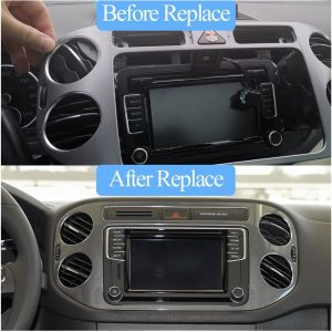 Car Interior Air Conditioning AC Vent Grille Outlet Cover Compatible For VW Tiguan 2010-2017(Middle 2PCS)