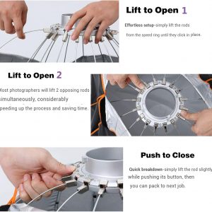 GODOX QR-P70 - Caja de luz parabólica de 27.5 pulgadas / 27.6 in, montaje Bowens, caja de luz parabólica de liberación rápida, con difusor frontal e interior y rejilla SL-60W AD600BM VL150 UL150