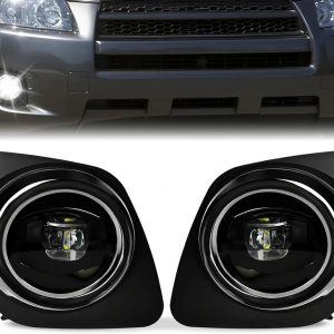 LED Fog Lights for 2009 2010 2011 2012 Toyota Rav4,Fog lights Replacement Assembly,Front Driving Fog Lamps Kits with Wiring Harness Switch,Clear Lens