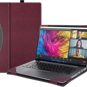 Funda para laptop HP Envy x360 2 en 1 16 ad 16z-ad 16-ac 16t-ac y para HP Zbook Firefly de 16 pulgadas G11, bolsa protectora de piel sintética separable con ventilación térmica (borgoña)