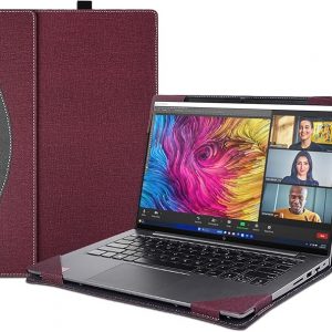 Funda para laptop HP Envy x360 2 en 1 16 ad 16z-ad 16-ac 16t-ac y para HP Zbook Firefly de 16 pulgadas G11, bolsa protectora de piel sintética separable con ventilación térmica (borgoña)