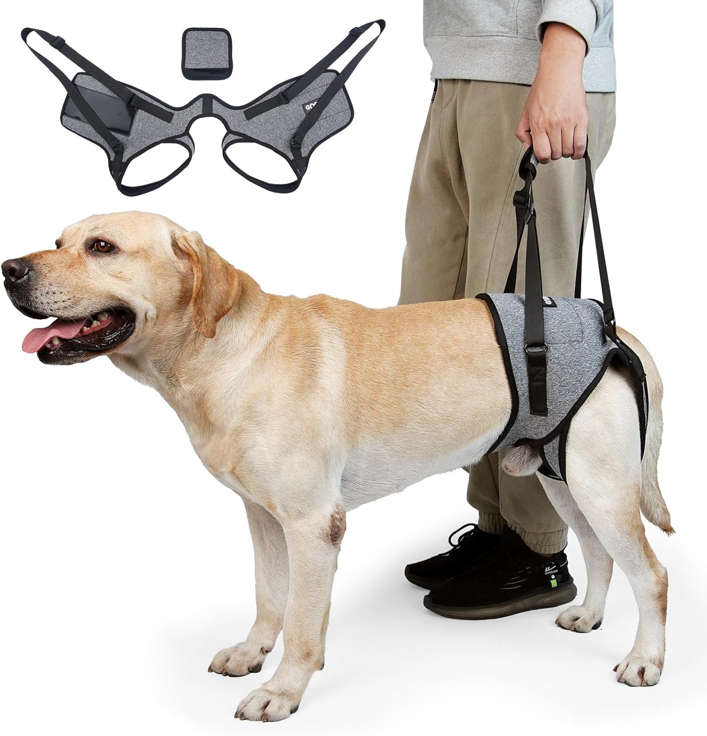 Arnés de elevación Cneo para perros, cabestrillo para perros medianos y grandes, arnés ajustable para perros para patas traseras, arnés para mascotas con diseño cómodo y acolchado para perros ancianos