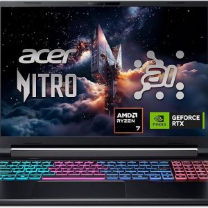 acer Nitro V 16S AI Gaming Laptop | NVIDIA GeForce RTX 5060 GPU | AMD Ryzen 7 260 Processor | 16" WUXGA IPS 180Hz Display | 32GB DDR5 | 1TB Gen 4 SSD | Wi-Fi 6 | ANV16S-41-R2AJ