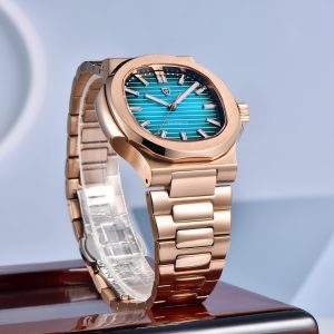 Pagani Design - Reloj automático para hombre 1728 - Esfera poligonal, cristal de zafiro, resistente al agua hasta 100 m, brazalete de acero inoxidable