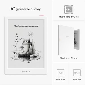Neo 64GB+2GB eBook Reader Supports 3rd-Party apps, 6”E Ink ePaper eReader B/W Digital Paper, Long Battery Life for Reading