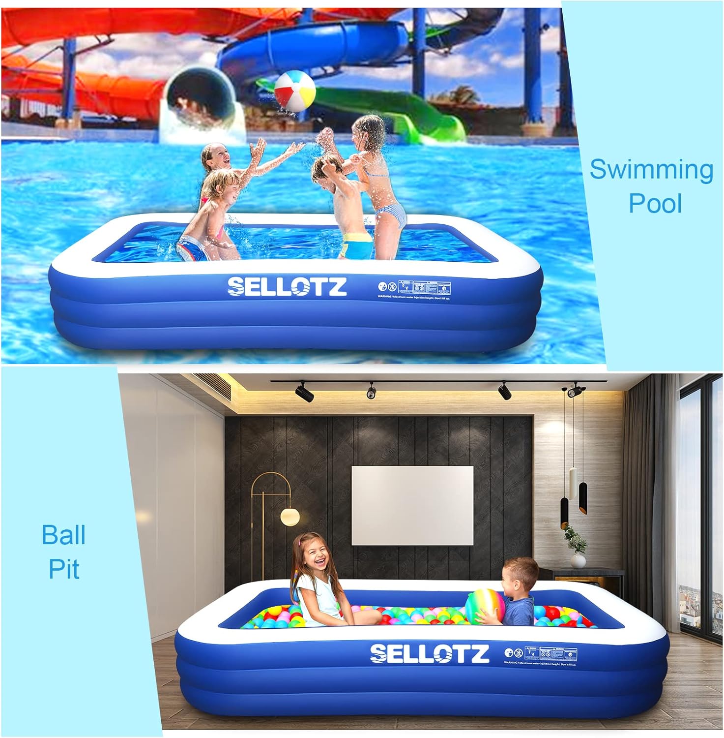 Piscina inflable para niños y adultos, 120 x 72 x 22 pulgadas, piscina familiar gruesa de gran tamaño para niños pequeños, al aire libre, jardín, patio trasero, fiesta acuática de verano