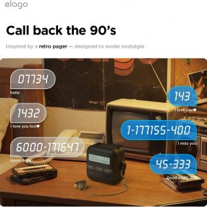 elago Pager Case Compatible with Samsung Galaxy Buds 4 Pro & Galaxy Buds 4 Case, Landyard Included, Shock Resistant, Full Protection (Black)