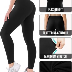 High Waisted Leggings with Pockets for Women Buttery Soft Full Length Capri Workout Yoga Pants