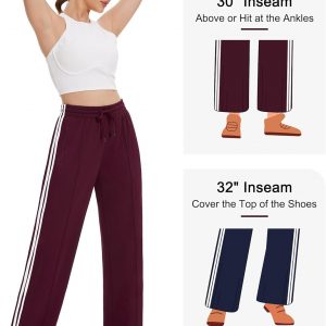 Tapata Women's 28/30/32/34/36 Inseam Track Pants Loose Straight Leg Jogging Sweatpants Warm-Up Sports Athletic Running