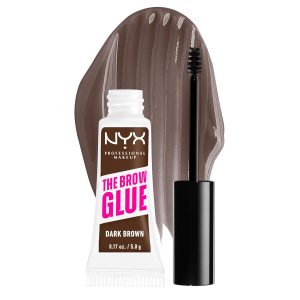NYX PROFESSIONAL MAKEUP The Brow Glue, Gel de cejas teñido de sujeción extrema - Marrón oscuro