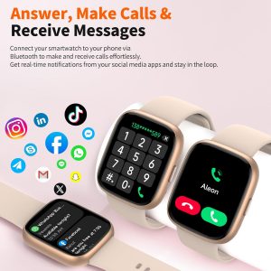 2026 Upgraded Smart Watch Alexa Built-in【1.83" HD Touchscreen】【BT5.3 Call, 100+ Sports Modes & IP68 Waterproof】 Fitness Tracker 24/7 Heart & Sleep Monitor for Android iOS Men Women