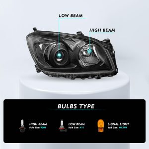 Par de conjunto de faros halógenos para Toyota Rav4 2009-2012 Plug & Play visibilidad nocturna mejorada para seguridad de conducción durante todo el año