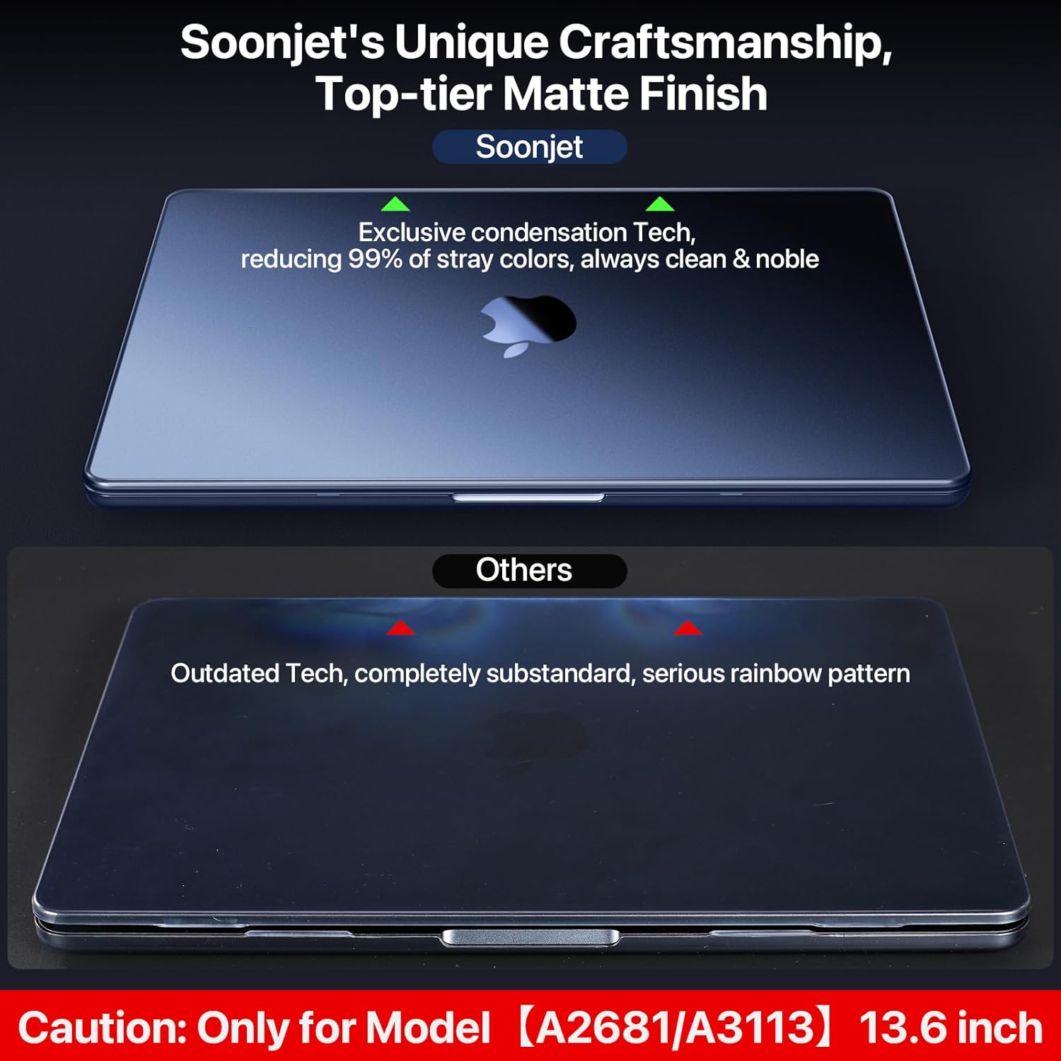Matte Case for MacBook Air 13/13.6-inch (M5/M4/M3/M2, 2022–2026 Models A3240 A3113 A2681), Lightweight | Scratch & Fingerprint Resistant | Closes Seamlessly | Ideal for Work, Travel & Study