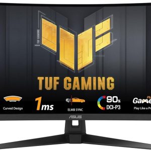ASUS TUF Gaming VG34VQ3B – Monitor curvo ultraamplio de 34” – 21:9 QHD (3440x1440), 180Hz, 1ms, Extreme Low Motion Blur Sync, FreeSync Premium, altavoces, 90% DCI-P3, DisplayWidget Center, garantía de