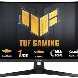 ASUS TUF Gaming VG34VQ3B – Monitor curvo ultraamplio de 34” – 21:9 QHD (3440x1440), 180Hz, 1ms, Extreme Low Motion Blur Sync, FreeSync Premium, altavoces, 90% DCI-P3, DisplayWidget Center, garantía de