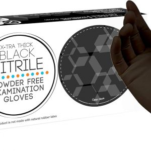 ASAP Black Nitrile Gloves Disposable Latex Free 4 Mil, Powder Free, Food Safe, Medical, Tattoo, Cleaning Gloves