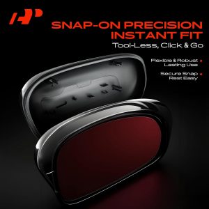 A-Premium 2 PCS Driver and Passenger Side Rearview Mirror Covers Caps - Compatible with Honda CR-V CRV, HR-V HRV, 2023 2024 2025 - Smooth Black, with Turn Signal Hole