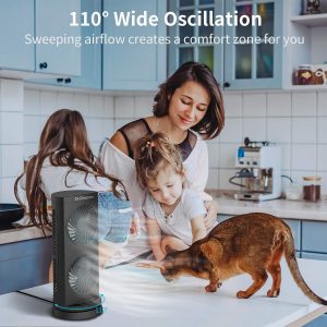 Dr. Prepare Desk Fan Tower Fan Cooling Fan, Portable Oscillating Fan with 3-Speed Options, Dual Air Circulation, 110° Oscillation, 3 Timers, Table Fan for Bedroom Dorm Room Office Desktop, 13 inch