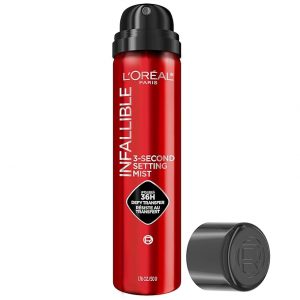 L'Oreal Paris Infalible aerosol fijador de 3 segundos, aerosol de niebla microfina para hasta 36 horas de duración, transparente, 1.76 oz