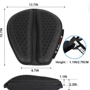 GRAND PITSTOP Foldable Motorcycle Gel Seat Cushion, Large 3D-Honeycomb Structure Shock Absorption & Breathable Motorcycle Gel Seat Pad for Long Rides