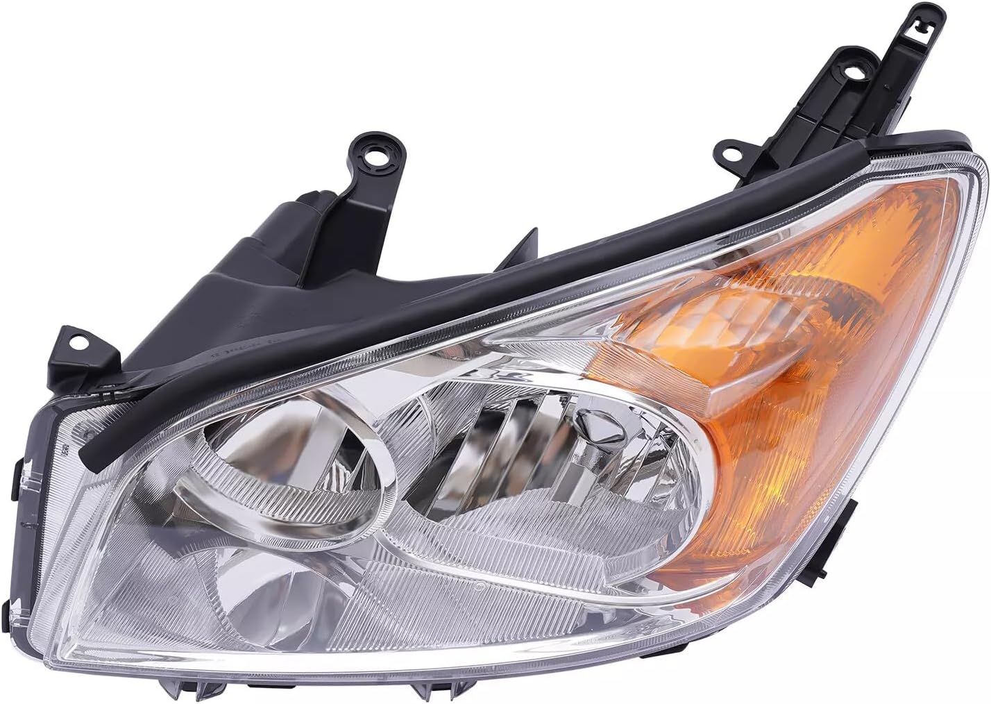 Conjunto de faros delanteros compatible con Toyota RAV4 2009-2012 cromo con ámbar juego de par de faros delanteros de repuesto para lado del conductor y del pasajero