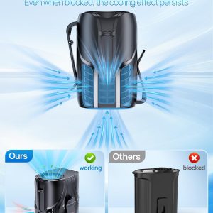 Portable Personal Waist Fan& Neck Fan, 14000RPM Brushless Motor, 40H Runtime Rechargeable, 6-Speed Quiet Operation, Clip-On Personal Body Cooling for Camping/Worksites/Outdoor