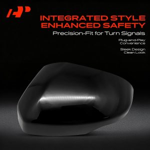 A-Premium 2 PCS Driver and Passenger Side Rearview Mirror Covers Caps - Compatible with Honda CR-V CRV, HR-V HRV, 2023 2024 2025 - Smooth Black, with Turn Signal Hole