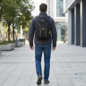 SwissGear 1900 Mini ScanSmart 16-Inch Backpack, Fits Up to 13-Inch Laptop, RFID Protection & ScanSmart TSA-Friendly Compartment, Black/Yellow