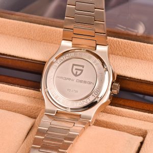 Pagani Design - Reloj automático para hombre 1728 - Esfera poligonal, cristal de zafiro, resistente al agua hasta 100 m, brazalete de acero inoxidable