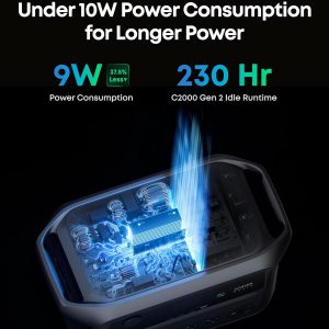 Anker SOLIX C2000 Gen 2 Estación de energía portátil con batería de expansión, generador solar de 2,400 W (pico de 4,000 W), carga completa en 58 min, batería LiFePO4 de 4096Wh para respaldo del hogar