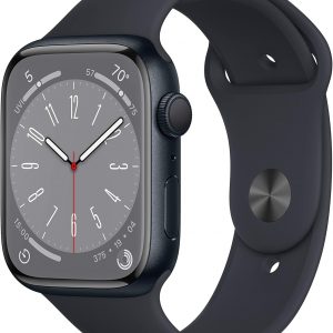 Apple Watch Series 8 [GPS, 45mm] - Caja de aluminio medianoche con correa deportiva medianoche, M/L (renovado)