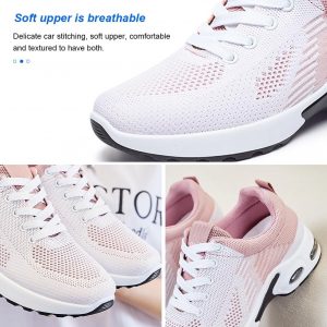 Padgene Zapatillas para Mujer con Cojín de Aire Zapatos para Correr Ligeros Zapatos de Tenis para Caminar de Malla Transpirables para Gimnasio Trabajo Moda Zapatillas Deportivas Cómodas Casuales