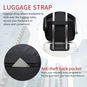 Monsdle Travel Laptop Backpack Anti Theft Backpacks with USB Charging Port, Travel Business Work Bag 15.6 Inch College Computer Bag for Men Women, Black | USB Charging Port, College Computer Bag