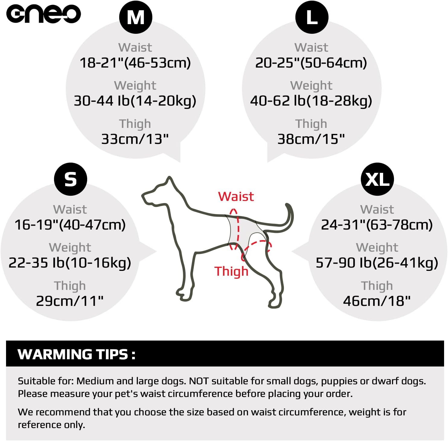 Arnés de elevación Cneo para perros, cabestrillo para perros medianos y grandes, arnés ajustable para perros para patas traseras, arnés para mascotas con diseño cómodo y acolchado para perros ancianos