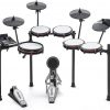 Alesis Nitro Max Kit - Juego de batería eléctrica de 10 piezas con almohadillas de malla silenciosas, caja de doble zona de 10 pulgadas, Bluetooth, más de 440 sonidos, Drumeo, USB MIDI, pedal de bombo