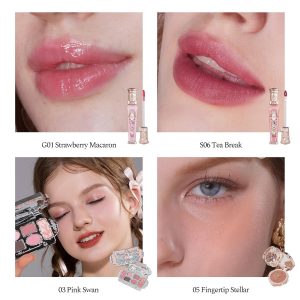 Flower Knows Feb-The Heartfelt Affair Kit,16 Pieces Makeup Gift Kit,Includes Make-up Palette,Lipgloss,Eyeshadow,Blush,Brow Pencil,Hand Mirror,Brush,Perfect Valentine,Make Up Gift for Women&Girls