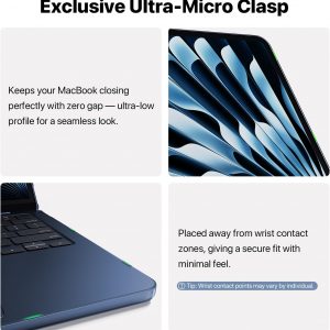 Compatible with MacBook Air 13 inch Case M5 M4 M3 M2 2026-2022, Release Model A3240 A3113 A2681, [100% Match Official Color]Protective Hard Shell Laptop Cover for MacBook Air 13.6 inch– Midnight Clear